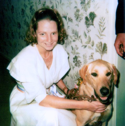 Sue and Sadie, two days after coming home from Seeing Eye